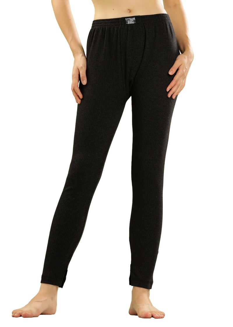 Dollar Ultra Women's Thermal Trouser | Winter Inner Wear for Women | Premium Cotton Rich Fabric | Snug Fit & Stylish Thermal Wear for Daily Comfort Black - Image 1