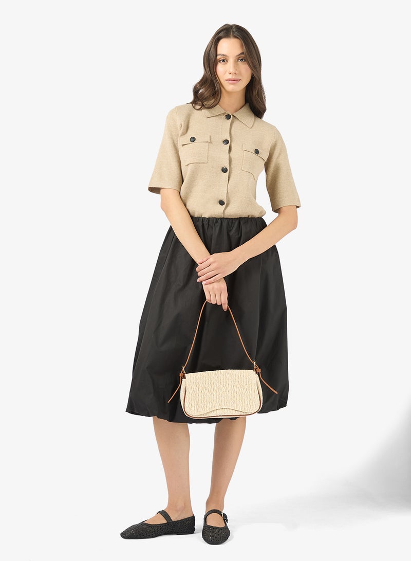 فيرو مودا تنورة بخصر متوسط بتصميم بالون - Image 2