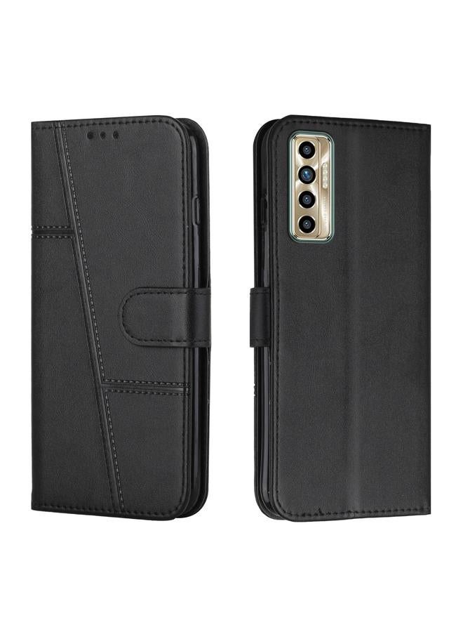 إيروريكس جراب لهاتف Tecno Camon 17P مصنوع من جلد العجل ومشبك - Image 1