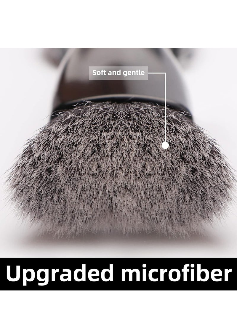 أوزيغالور 2 عبوة فرشاة مزدوجة الرأس لتنظيف السيارة، 2 في 1 منفضة هواء للسيارة، فرشاة تنظيف شاشة لوحة القيادة في السيارة - Image 4