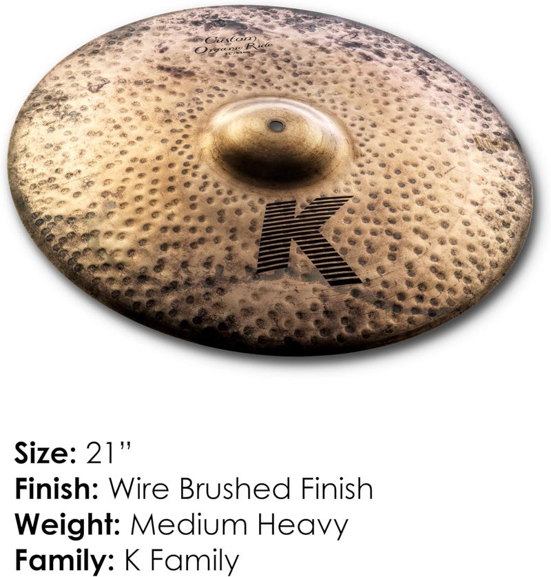 Zildjian K Custom 21" Organic Ride Cymbal - Image 2