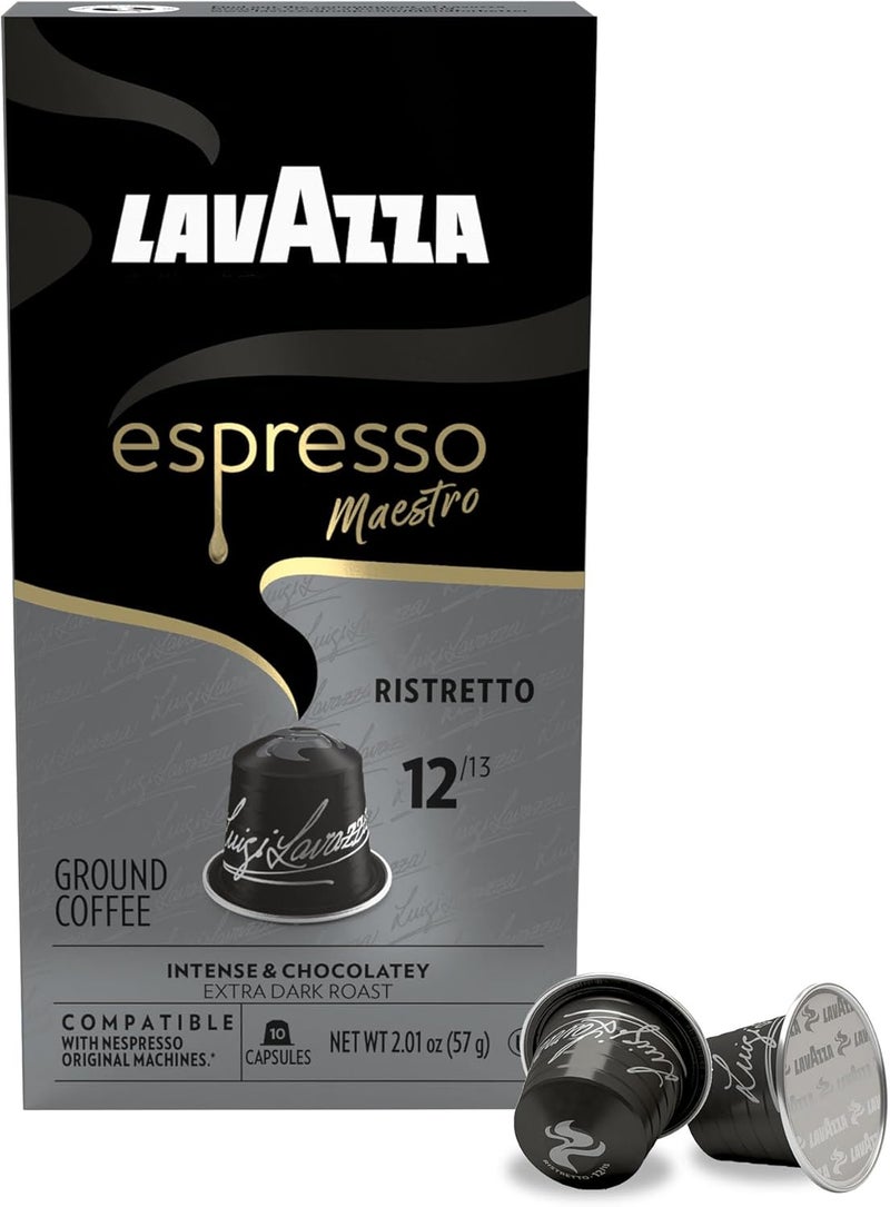 Lavazza Espresso Maestro Ristretto Aluminum Capsules - Dark Espresso Roast, Arabica and Robusta Blend (60 Capsules) - Image 2