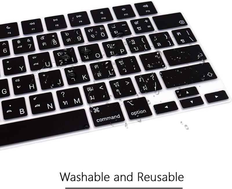 WYGCH Thai Keyboard Cover Skin for MacBook 2025-2022 Air 13.6" 15" M4 M3 M2 A3240 A3241 A3113/A3114/A2681/A2941; 2025-2021 Pro 14" 16.2" M4 M3 M2 M1 Pro/Max A2918/A2992/A2779/A2780/A2991- US Layout - Image 5