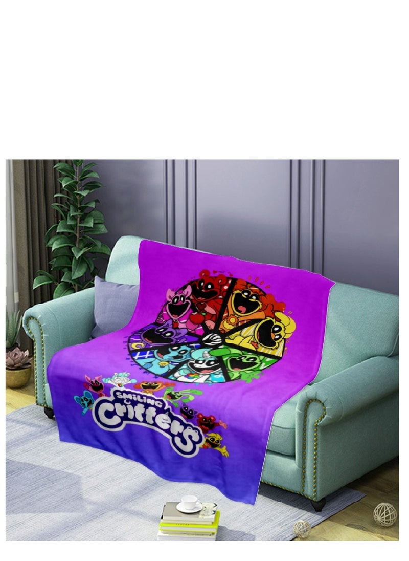 Y&D poppy playtime smiling crittersFlannel Throw Blanket  Super Soft Lightweight Air Conditioner Blanket Cooling Summer Blanket Towel Blanket For Couch  - Image 1