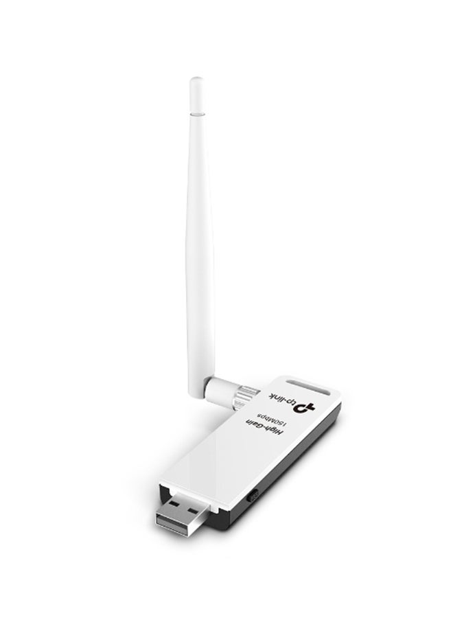 تي بي لينك محول USB لاسلكي عالى الكسب بسرعة 150 ميجابت في الثانية أبيض/ أسود - Image 2