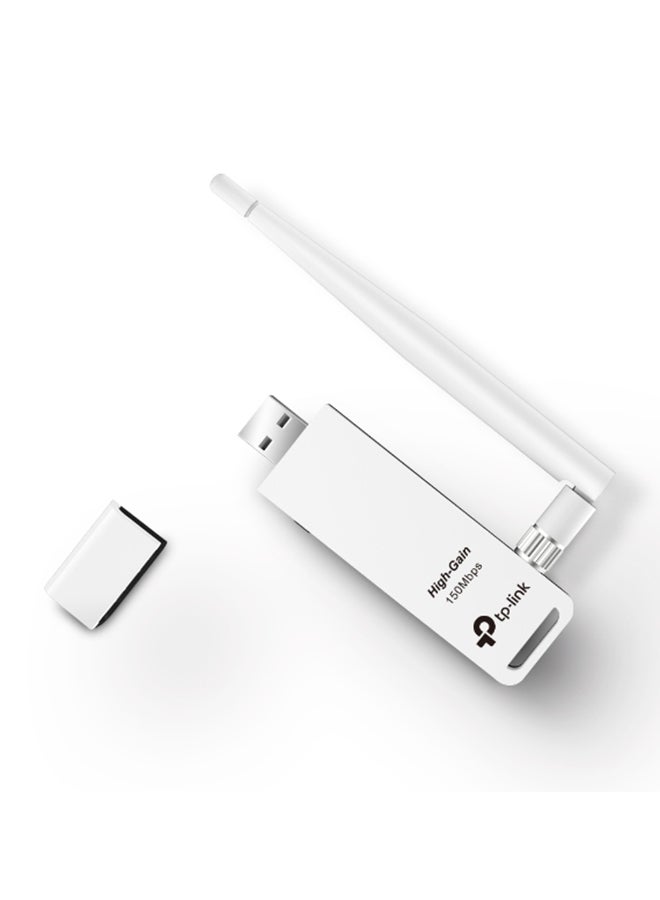تي بي لينك محول USB لاسلكي عالى الكسب بسرعة 150 ميجابت في الثانية أبيض/ أسود - Image 3