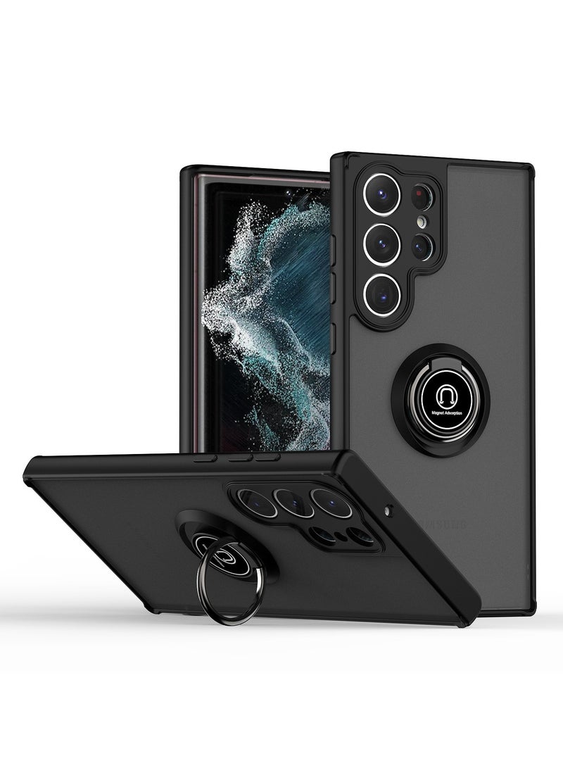 سامسونج غالاكسي S23 ULTRA 5G الهاتف المحمول القضية ، 360 ° قوس دوار خاتم + قوس سيارة المغناطيسي + كمبيوتر سليم و TPU الهاتف المحمول حالة صدمة