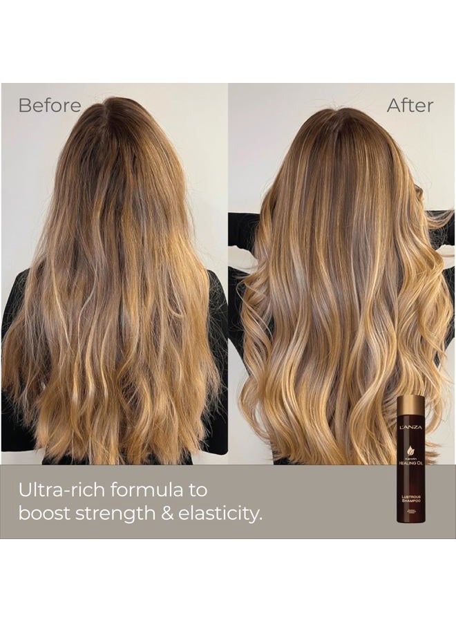 L'anza شامبو زيت الكيراتين الشافي اللامع للشعر الجاف التالف، شامبو مرطب يغذي ويعزز لمعان وقوة الشعر، خالي من الكبريتات، خالي من القسوة، خالي من البارابين للعناية بالشعر - Image 2