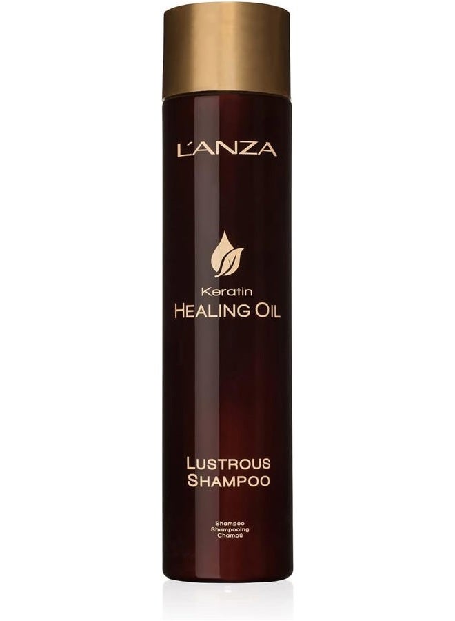 L'anza شامبو زيت الكيراتين الشافي اللامع للشعر الجاف التالف، شامبو مرطب يغذي ويعزز لمعان وقوة الشعر، خالي من الكبريتات، خالي من القسوة، خالي من البارابين للعناية بالشعر - Image 1