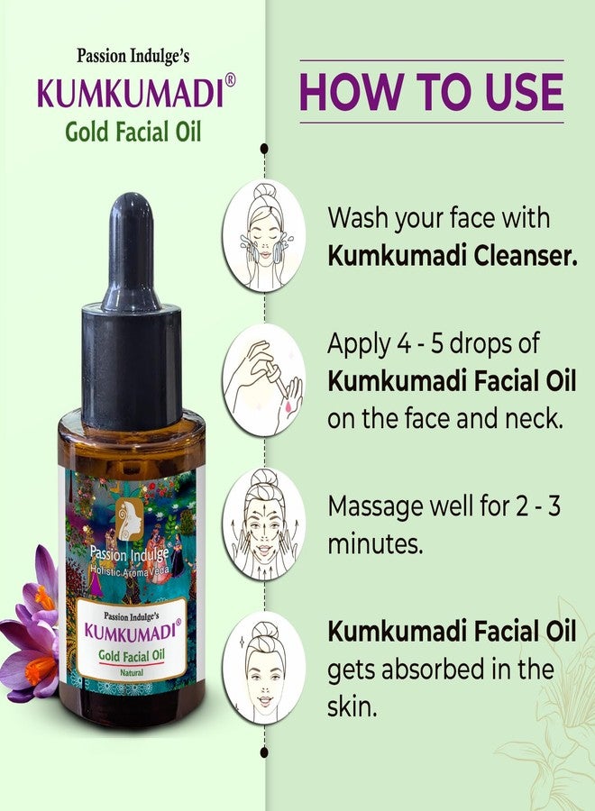 Passion Indulge Kumkumadi Face Oil 30ml with Pure Saffron, Vetiver & 16 Ayurvedic Herbs - Natural Skin Brightening Oil for All Skin Types - Men & Women - Image 4