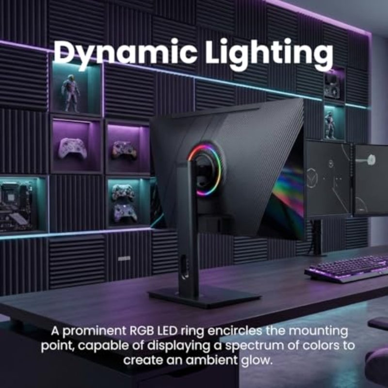 شاشة ألعاب IPS مقاس 27 بوصة FHD 1920×1080 1 مللي ثانية وقت الاستجابة 100 لون sRGB، منفذ HDMI DisplayPort VESA للتثبيت على الحائط بإطار نحيف IPS شاشة كمبيوتر للمكتب والمنزل والألعاب. - Image 3