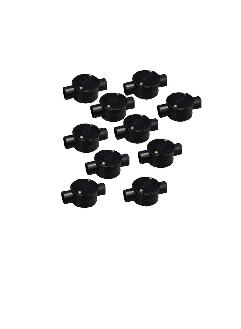 PVC Electrical Conduit Pipe & Fittings for Indoor and Outdoor Electrical Wiring and Cabling (Pack of 10) (25mm, Junction 2 Way)  - Image 1