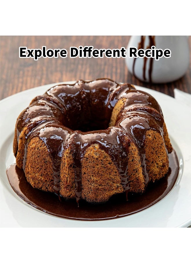 9.5" Non-stick Cake Pan, Heavy Duty Carbon Steel Fluted Tube Round Baking Pan,Buntz Pound Cake Pan Mold,Tube Bakeware,Baking Mold for Jello,Gelatin,Chocoflan,Flan - Image 5