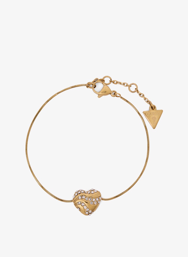 GUESS Heart Waves Snake Chain Bracelet - Image 1