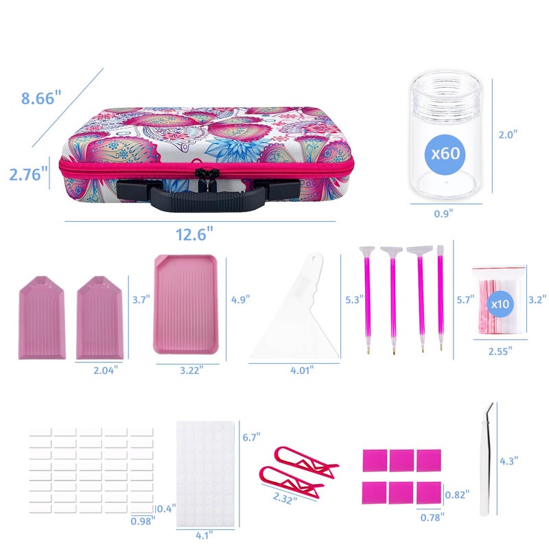 LIRUNQIU Diamond Painting Storage Containers, 60 Slots Diamond Art Accessories and Tools Kits Storage Box(Pink) - Image 5