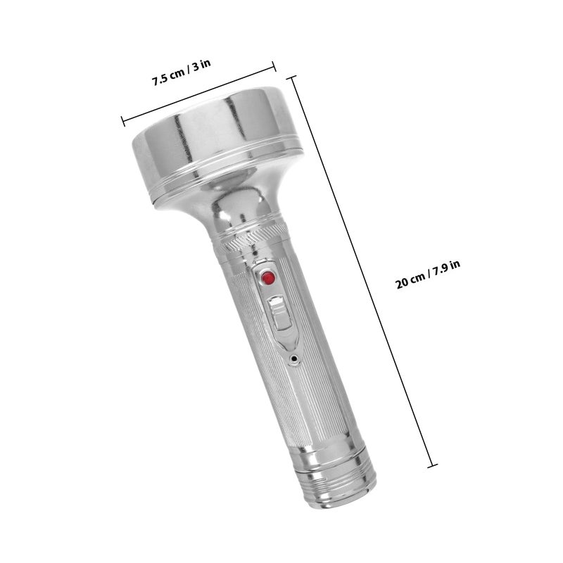 Vintage Metal Flashlight For Outdoor Dog Walking Home Emergency With 2 D Batteries - Image 3