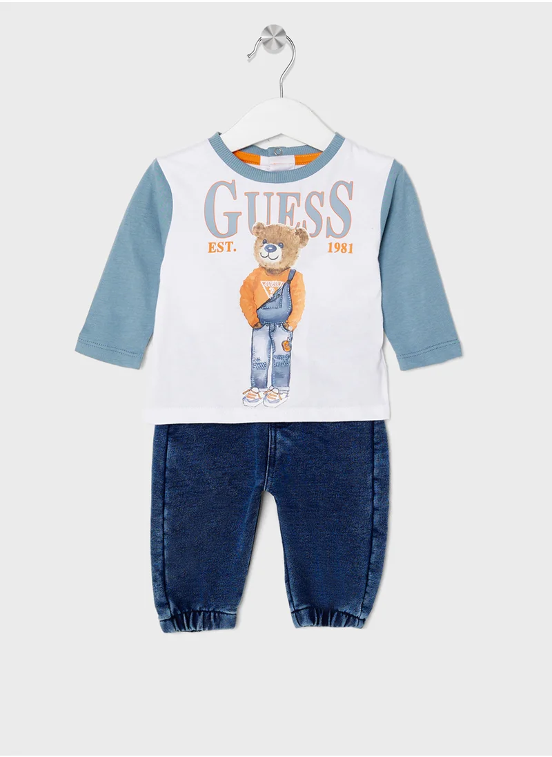 GUESS Kids Printed T-Shirt & Knit Denim Set