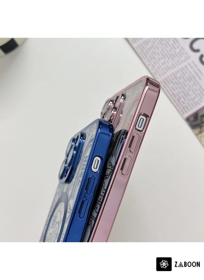 Zaboon - Protective Case Cover For iPhone 14 Plus Electroplated Circuit Board Pattern MagSafe - Image 1
