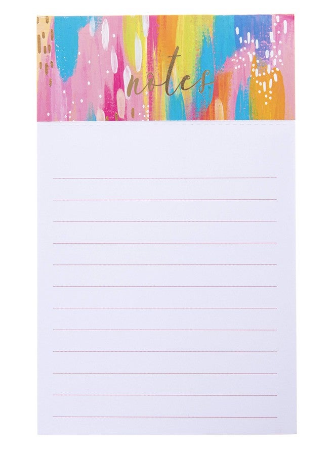 Graphique Jotter Notepad, Brush Strokes Design - 4.5" x 5.5" x 1”, 250 Lined Pages with “Notes” at the Top Embellished in Gold Foil - Cute Journal for Leaving Messages and Taking Notes - Image 1