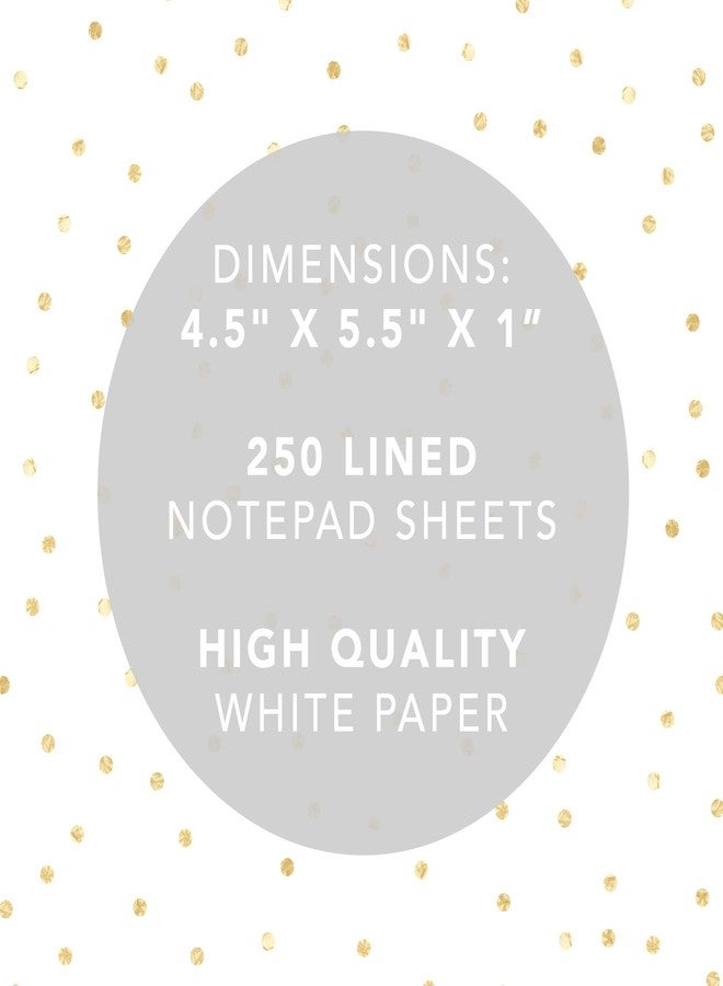 Graphique Jotter Notepad, Brush Strokes Design - 4.5" x 5.5" x 1”, 250 Lined Pages with “Notes” at the Top Embellished in Gold Foil - Cute Journal for Leaving Messages and Taking Notes - Image 3