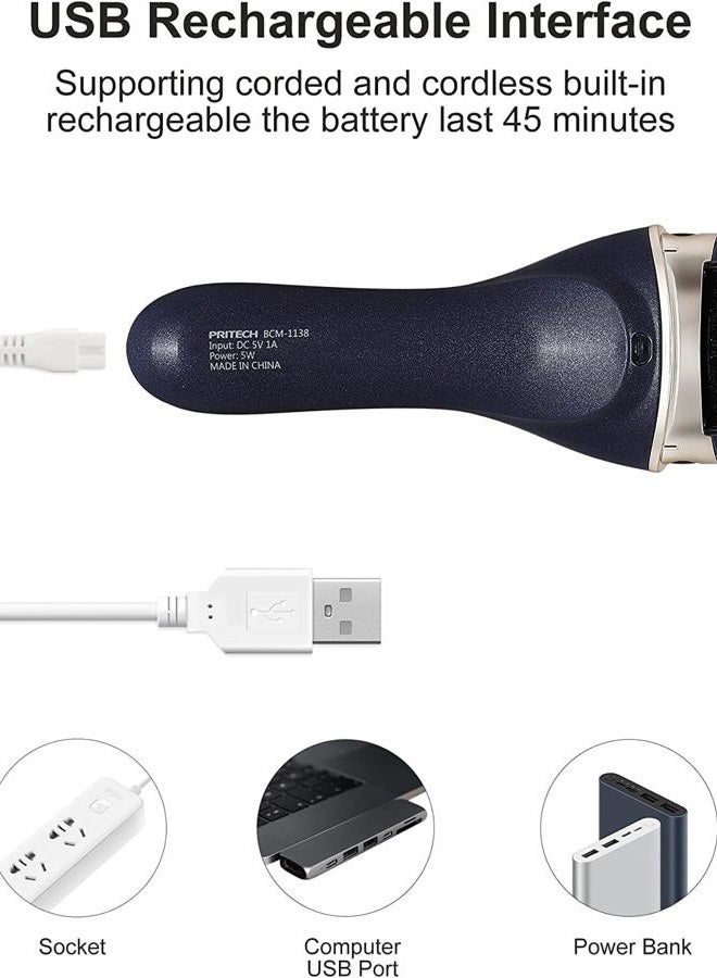 pritech Electric Feet Callus Removers Rechargeable, Portable Electronic Foot File Pedicure Tools, Electric Callus Remover Kit, Professional Pedi Feet Care for Dead, Hard Cracked Dry Skin Ideal Gift (Black) - Image 5