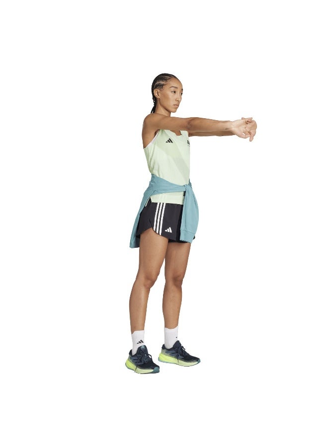Adidas Otr Ar Singl W Green Running Shirts For Women 2XS - Image 4