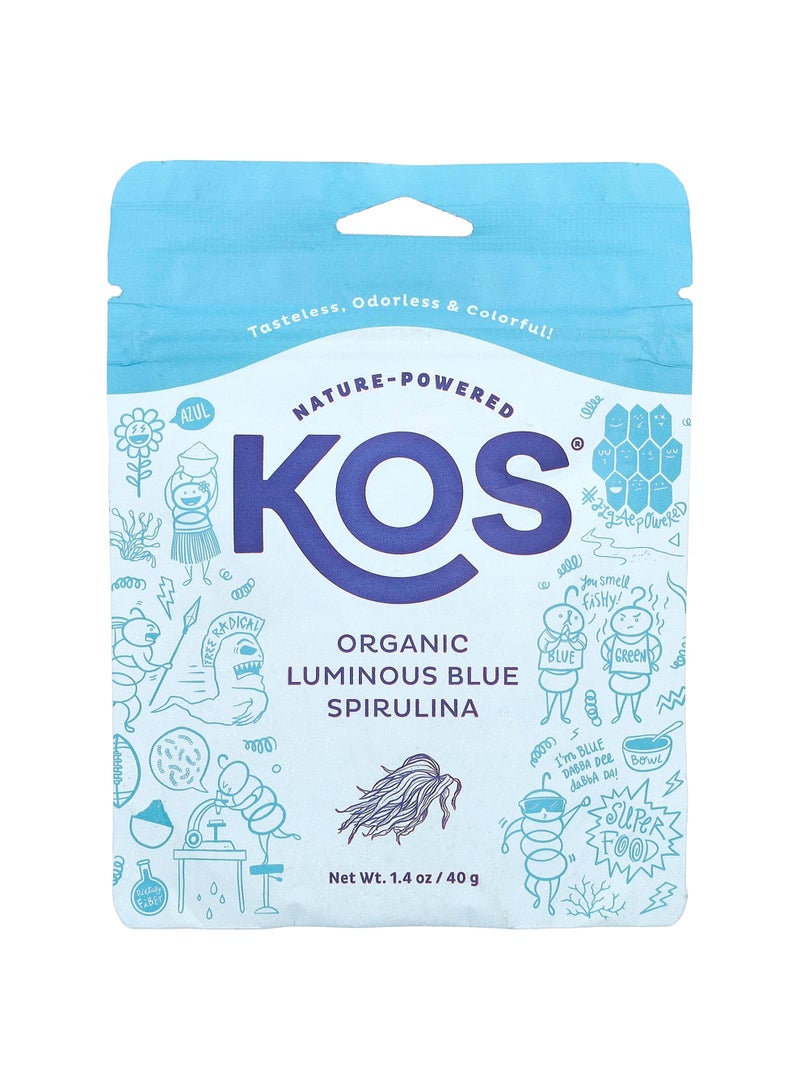 Organic Luminous Blue Spirulina Powder, 1.4 oz (40 g)