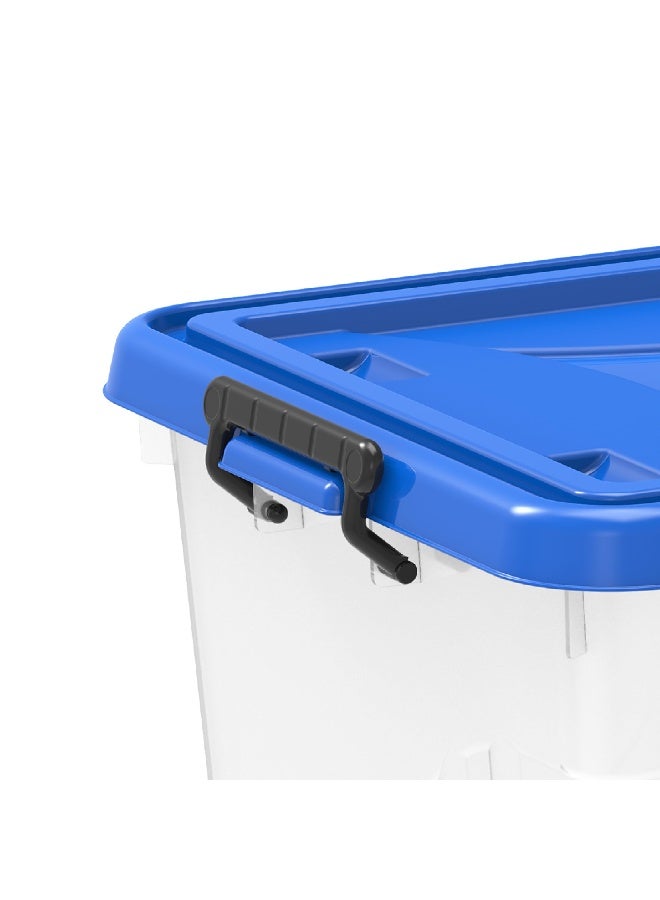 Cosmoplast 33L Clear Plastic Storage Box with Wheels & Lockable Lid (Pack of 5)  - Image 5
