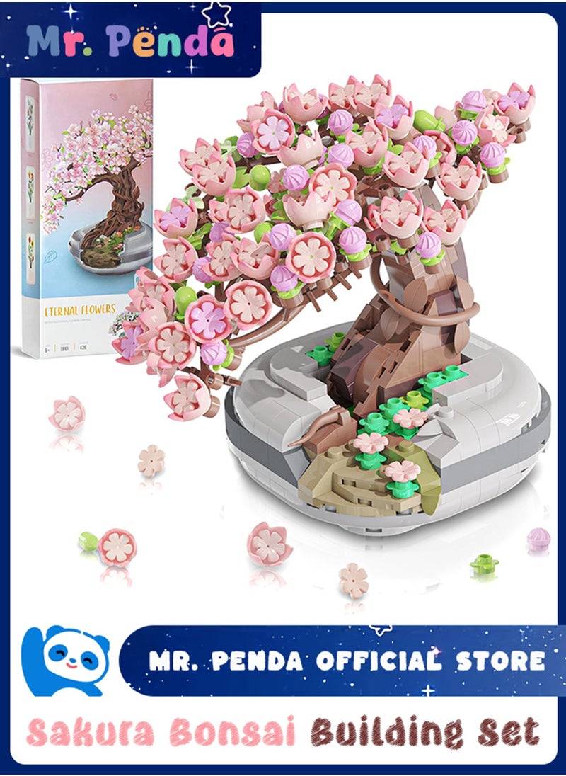 Mr. Penda - Mini Bricks Cherry Blossom Tree Building Set, Sakura Bonsai Building Set, Birthday Gift for Kids 6+ Years Old - Image 1