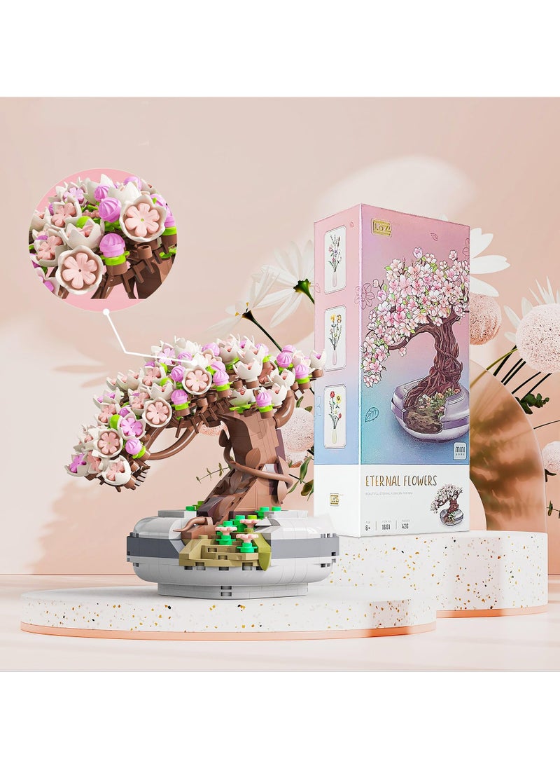 Mr. Penda - Mini Bricks Cherry Blossom Tree Building Set, Sakura Bonsai Building Set, Birthday Gift for Kids 6+ Years Old - Image 1