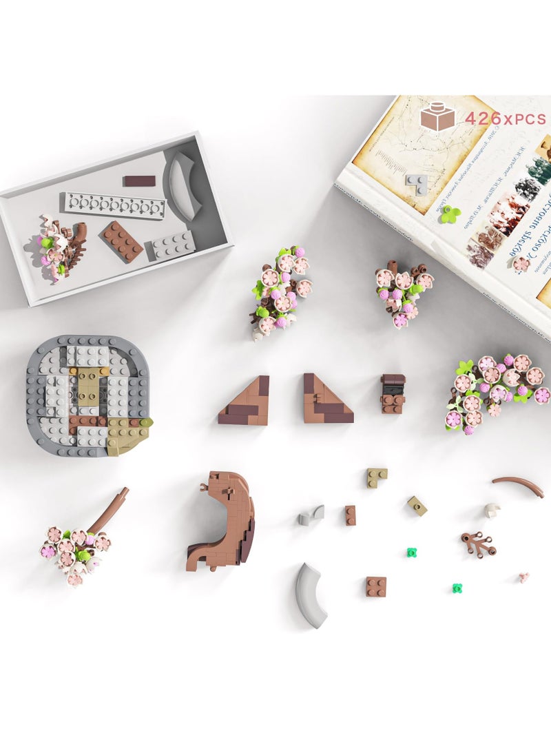 Mr. Penda - Mini Bricks Cherry Blossom Tree Building Set, Sakura Bonsai Building Set, Birthday Gift for Kids 6+ Years Old - Image 1