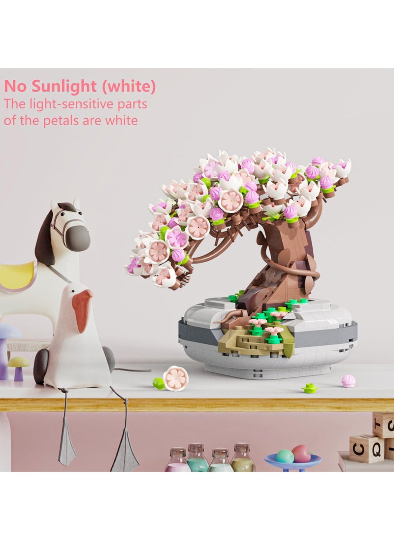 Mr. Penda - Mini Bricks Cherry Blossom Tree Building Set, Sakura Bonsai Building Set, Birthday Gift for Kids 6+ Years Old - Image 1