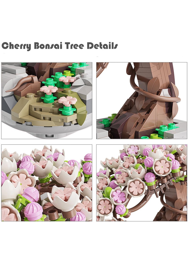 Mr. Penda - Mini Bricks Cherry Blossom Tree Building Set, Sakura Bonsai Building Set, Birthday Gift for Kids 6+ Years Old - Image 1