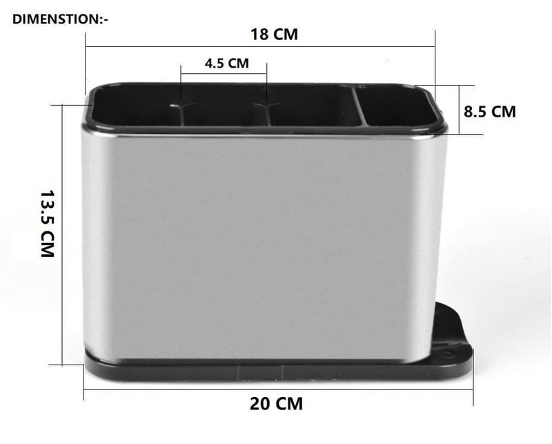 Gladnes Surface StainlessSteel Cutlery Drainer Kitchen Sink Cutlery Drainer and Organiser Cutlery Storage Holder - Image 3