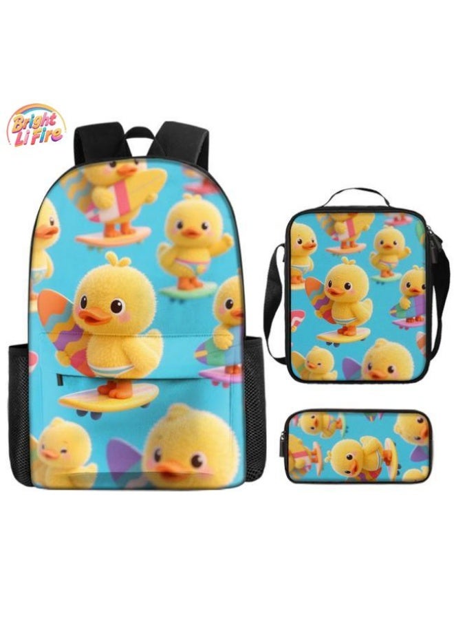 Bright Li Fire Fashion is unlimited! Cartoon bag three-piece set, suitable for a variety of scenes for students and teenagers (available for students, children, friends on outings, mountain climbing, school, etc.) - 5 - Image 1