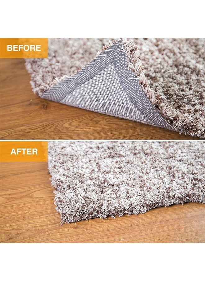 Farahom 12 Pcs Rug Pad Gripper, Non-Slip Rug Tape for Hardwood Floors and Tiles, Reusable Washable Carpet Tape for Area Rugs, Double-Sided Adhesive Rug Stickers Keep Corners Flat, Black  - Image 3