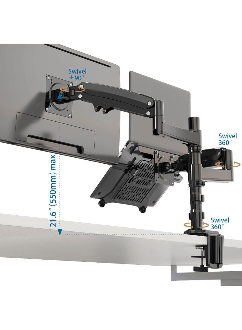 NB NORTH BAYOU North Bayou Dual Arm Laptop & Monitor Mount – Full Motion Adjustable Stand for 10-17” Laptop & 22-32” Monitor – Ergonomic Design, Easy Installation, Perfect for Daily Use - Image 4