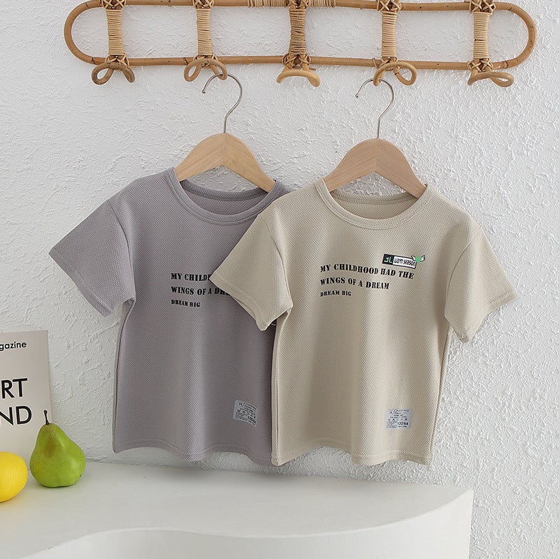 Summer children's short sleeve Korean version of boys and girls T-shirt cartoon printed cotton top half sleeve children's clothing wholesale - Image 4