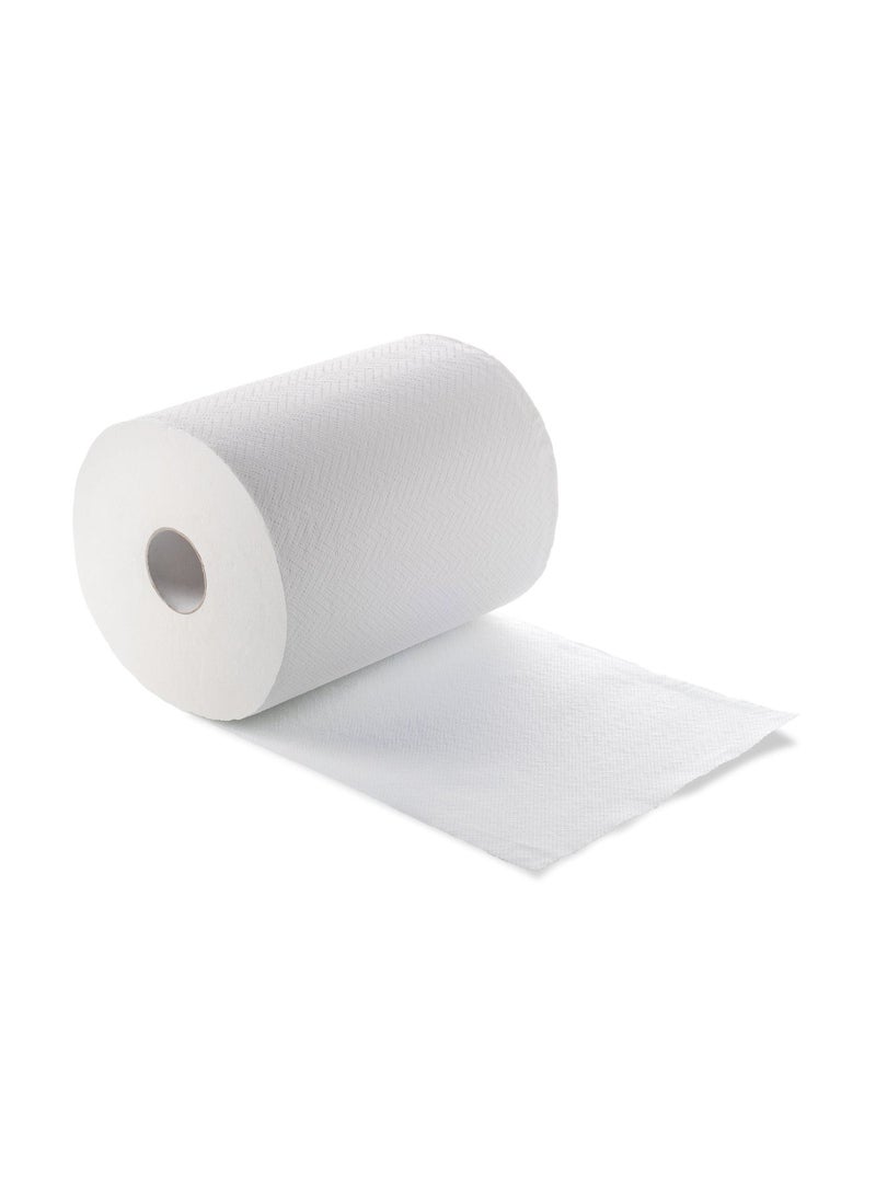 Ambiente Maxiroll Hand Towel Rolls –  6 rolls, 1 Ply, 90m 100% Virgin Pulp, High Absorbency, Easy Tear Kitchen Towel - Image 2