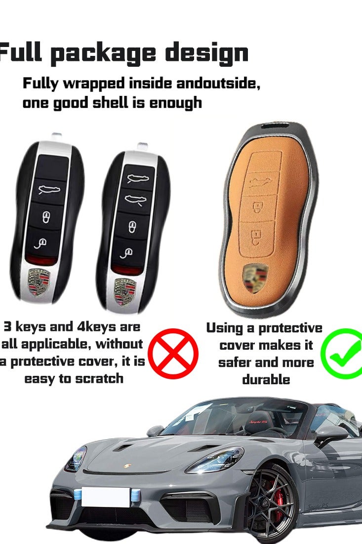 Key protector, suitable for Porsche key protector, perfectly wraps car keys, high-end, wear-resistant. - Image 2