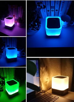 General LED Seven Color Light Portable Bluetooth Speaker - USB Night Light Alarm Clock Pat Light Wireless Bluetooth Speaker  - Image 3