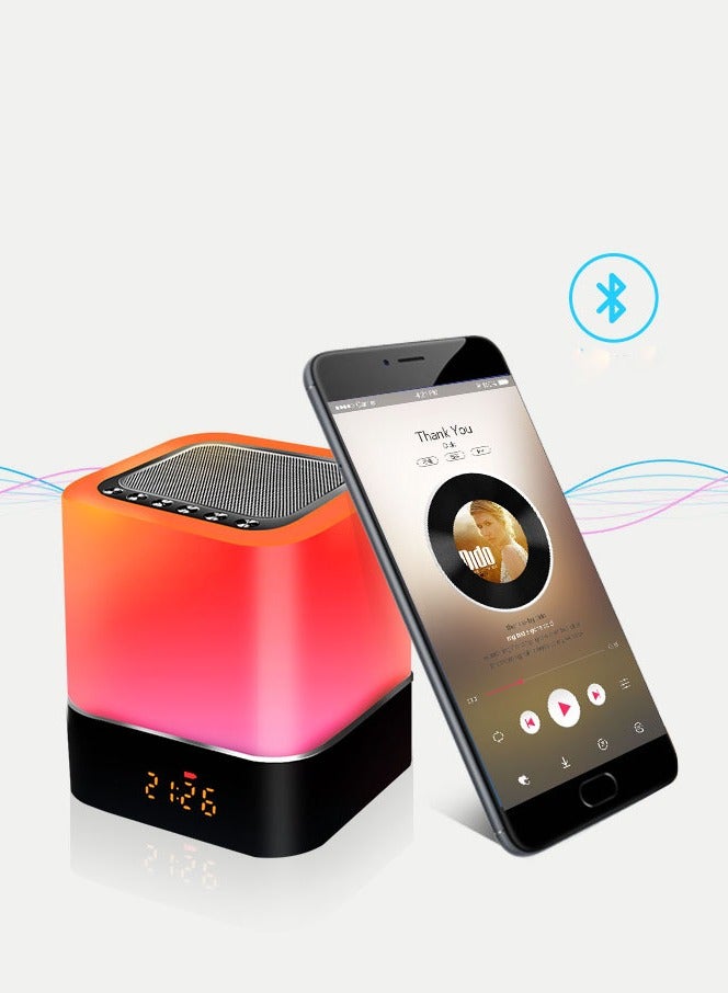 General LED Seven Color Light Portable Bluetooth Speaker - USB Night Light Alarm Clock Pat Light Wireless Bluetooth Speaker  - Image 4