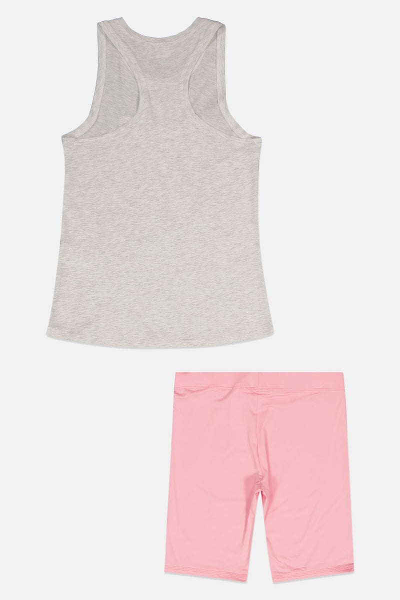PUMA Kids Girl Sportswear Fit Brand Logo Top And Bottom Set, White - Image 2