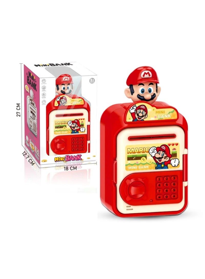 سوبر ماريو حصالة سوبر ماريو الإلكترونية للأطفال – تصميم ممتع بكلمة مرور، إضاءة وصوت تفاعلي، تعليم الادخار بطريقة ذكية - Image 1