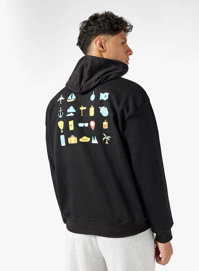 Seventy Five Graphic Print Hoodie