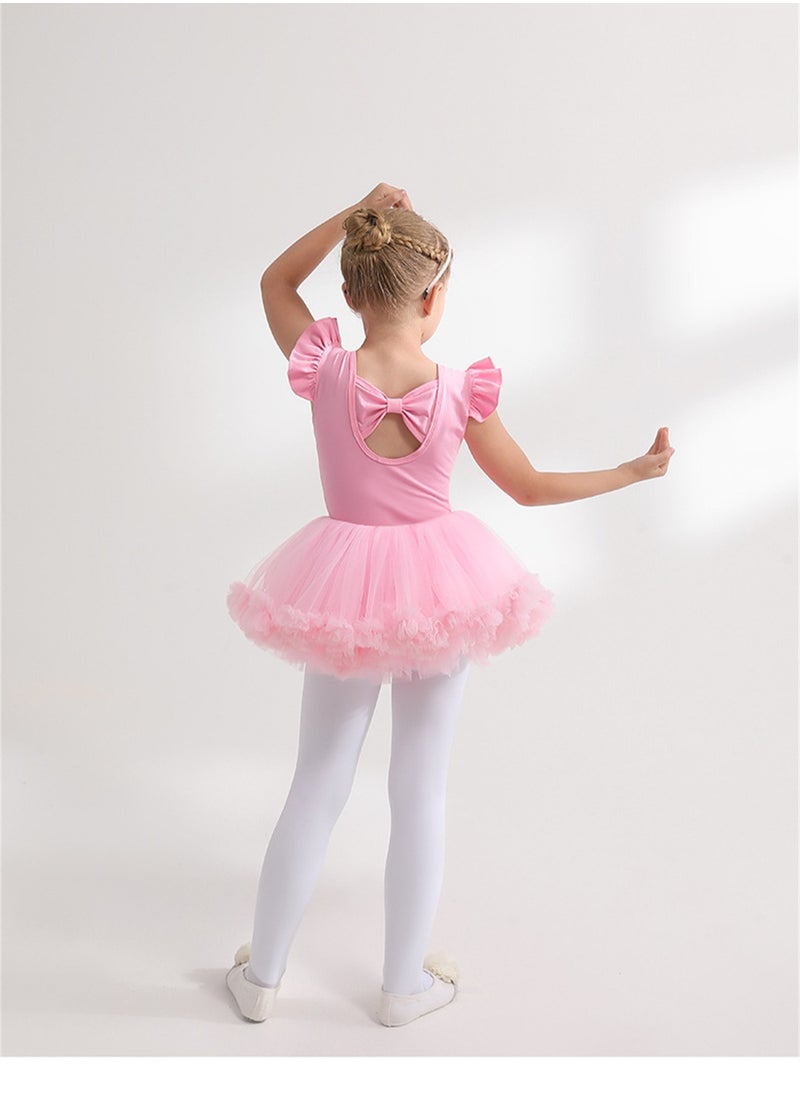 Loquat Squality Children's Dance Dress Training Dress Pure Cotton Ballet Dancing Dress For Children Pink  - Image 2
