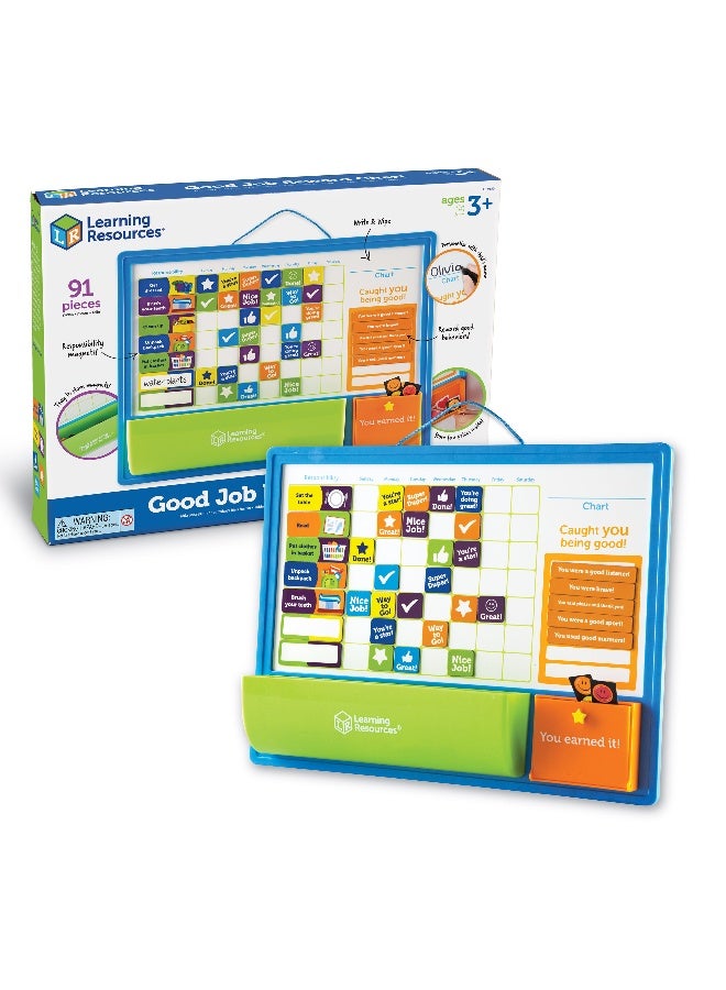 Learning Resources Good Job Reward Chart (28-Piece Set, Magnetic, Multi-Color, Ages 3+) - Image 1