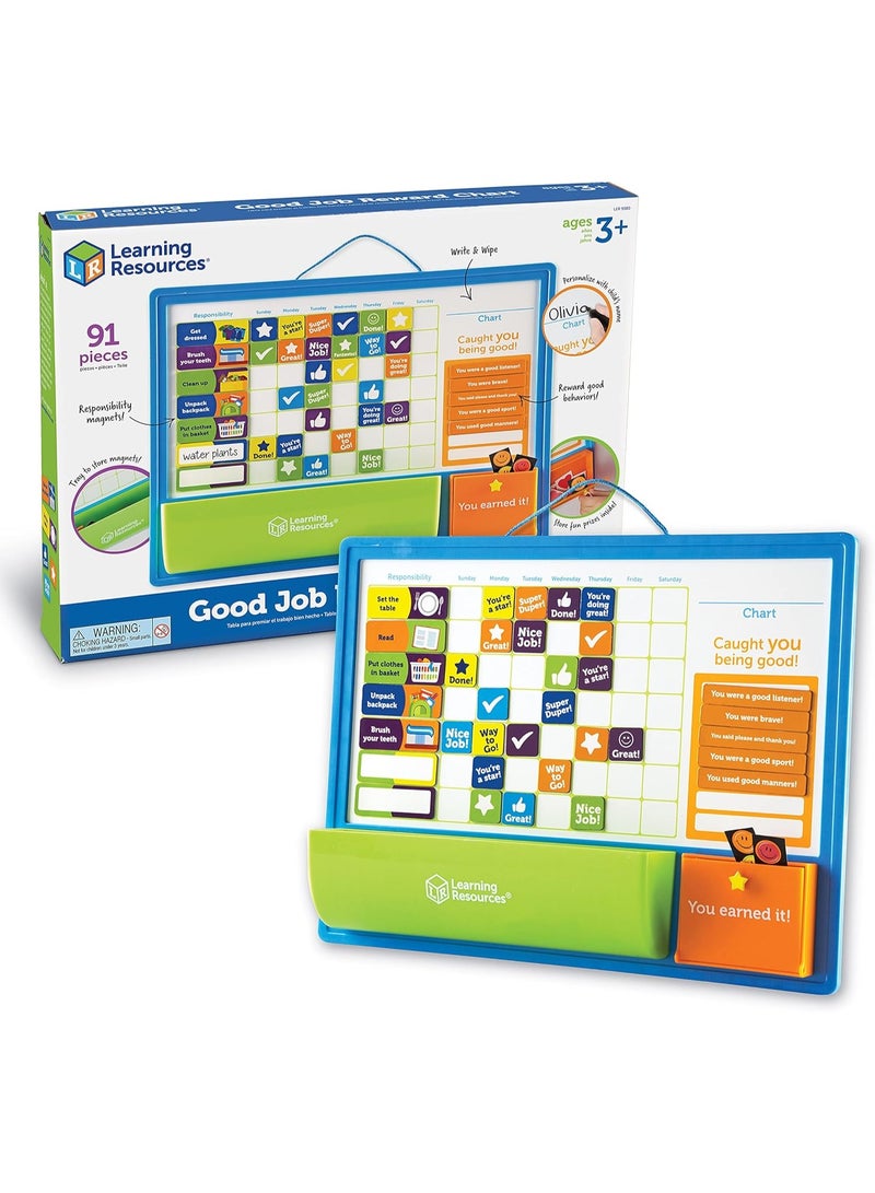 Learning Resources لوحة مكافأة عمل جيد (مجموعة مكونة من 28 قطعة، مغناطيسية، متعددة الألوان، للأعمار 3 سنوات فما فوق) - Image 1