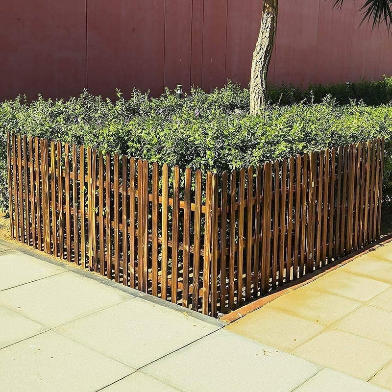 LINGWEI Wooden Garden Fence - 160x50x1cm | Decorative Natural Wood Lawn Edging for Outdoor & Garden Decoration | Flexible and Easy to Install Border Fence - Image 2