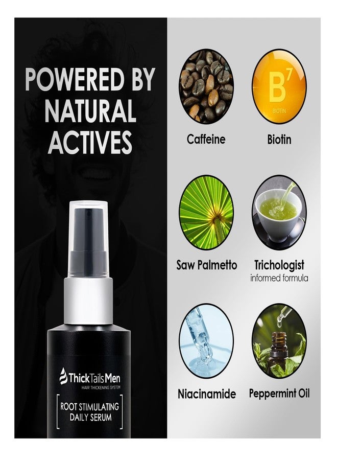 ThickTails Men’s Hair Growth Serum for Thinning Hair | Leave-In Root & Scalp Serum with Caffeine, Biotin & Saw Palmetto | Lightweight Vegan Hair Thickening Treatment, 1.7 fl oz - Image 5